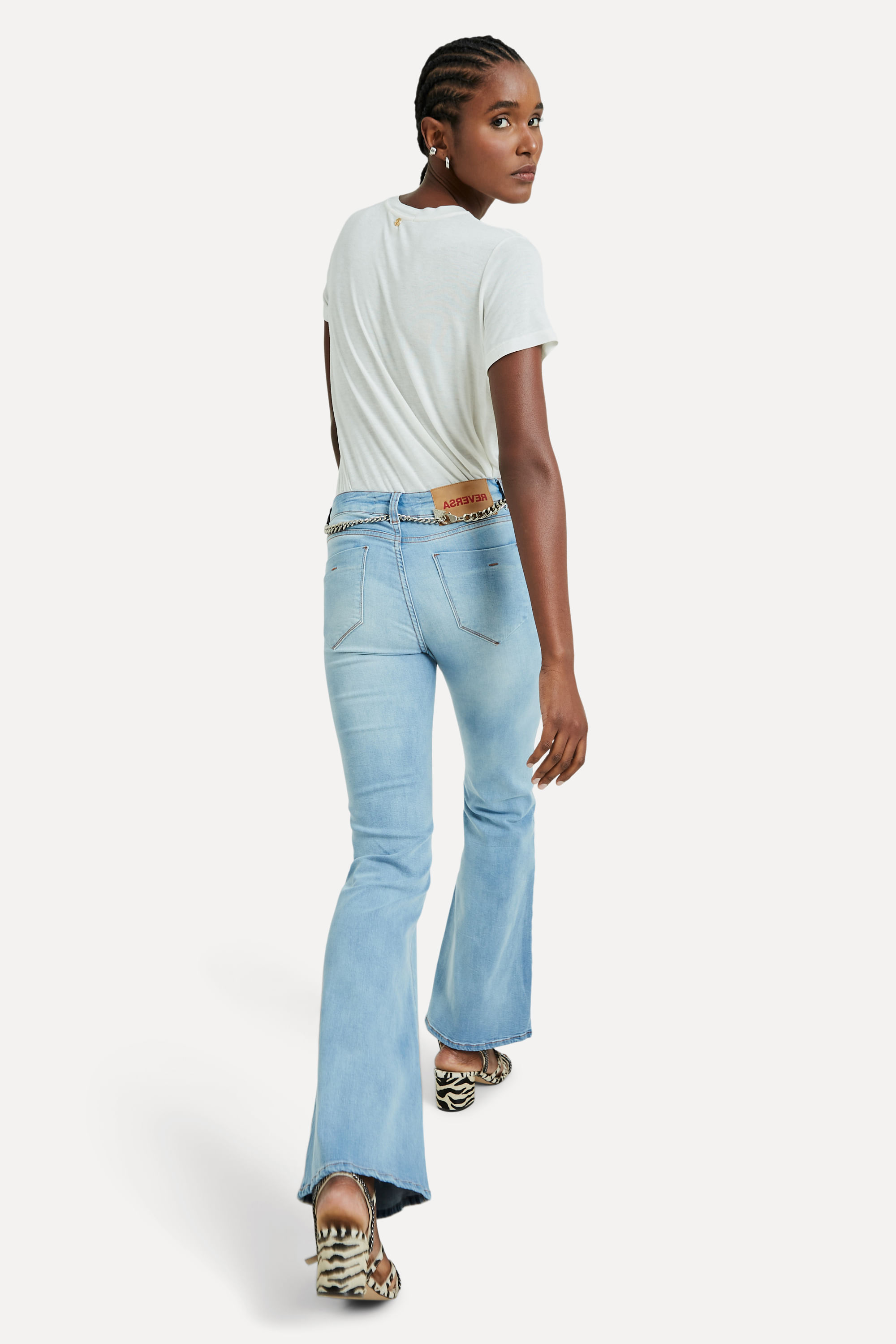 Calca  Jeans Flare Nina Clean