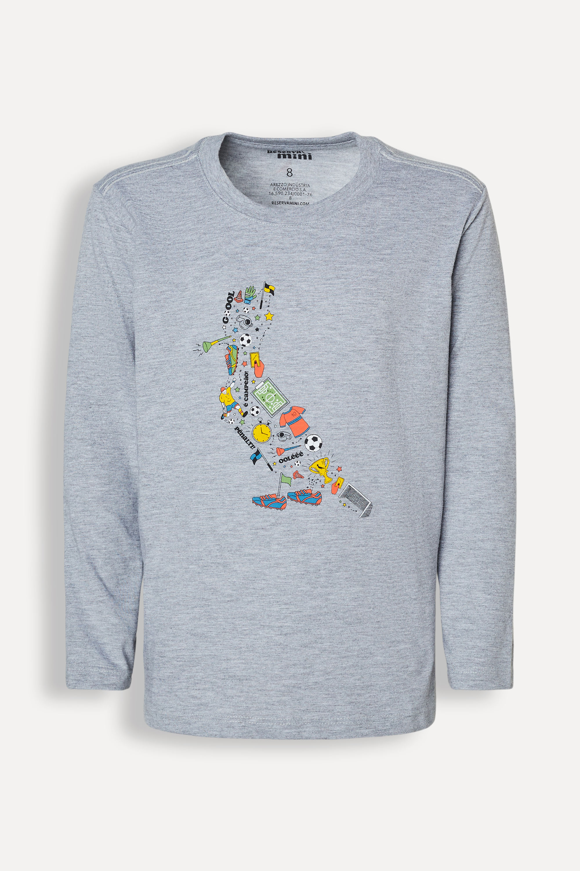 Camiseta Ml Mini Est Pica Pau Futebol